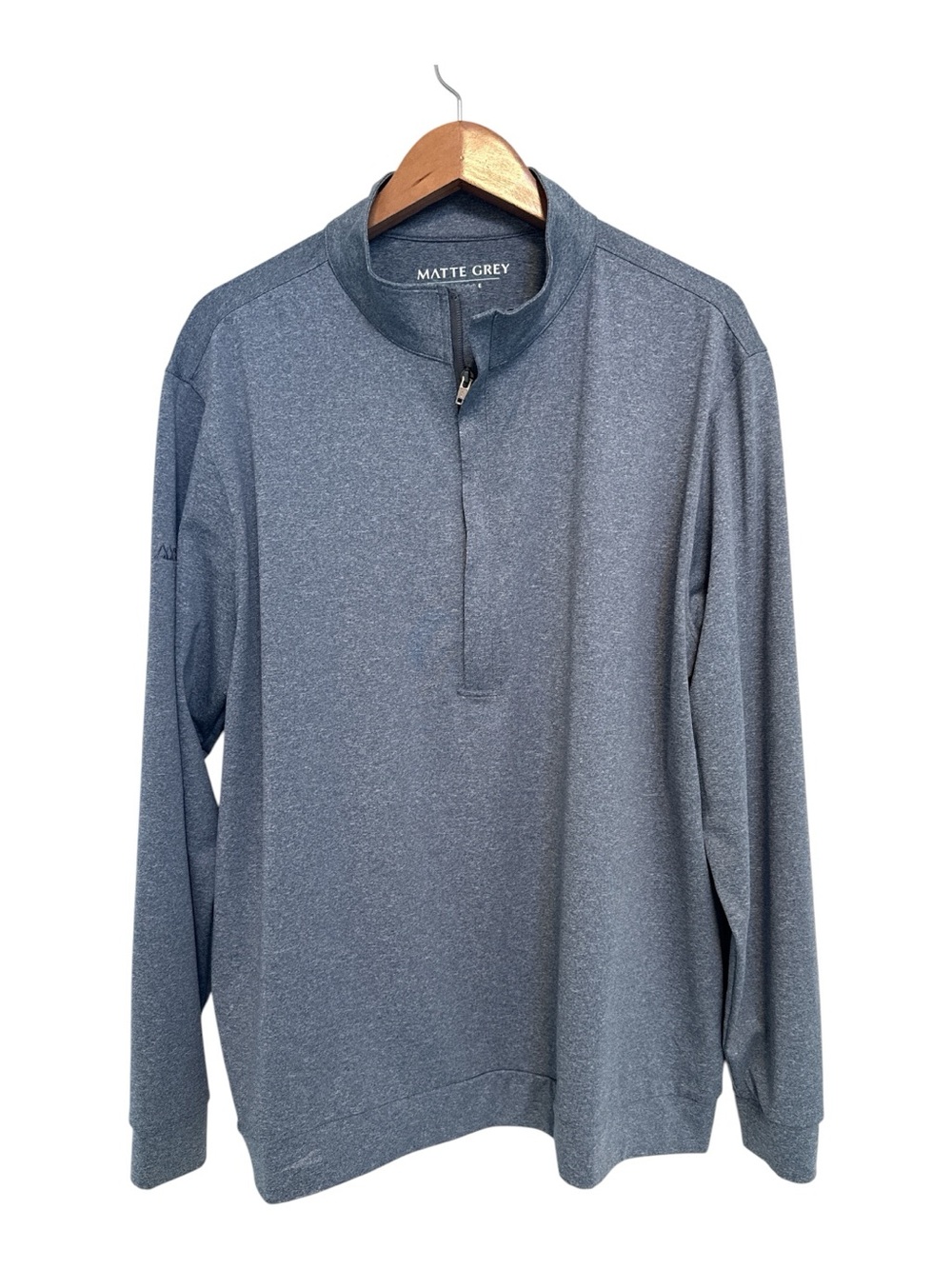 Matte Grey Men’s Heathered Gray half-Zip Golf Shirt